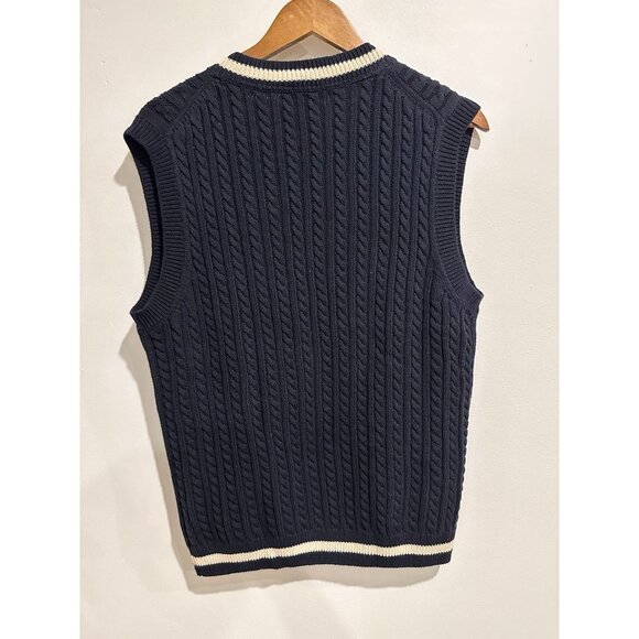 RORIE WHELAN 100% Cotton Navy Preppy Collegiate Vest - Picture 2 of 4